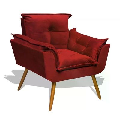 Kit Poltrona Opala Com Puff Opala - Vermelho Vermelho
