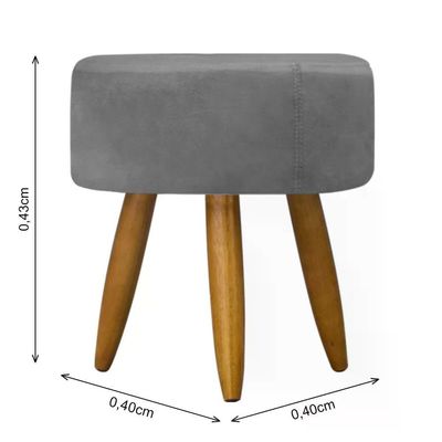 Kit Poltrona Decorativa Opala Com Puff Redondo - Cinza Cinza
