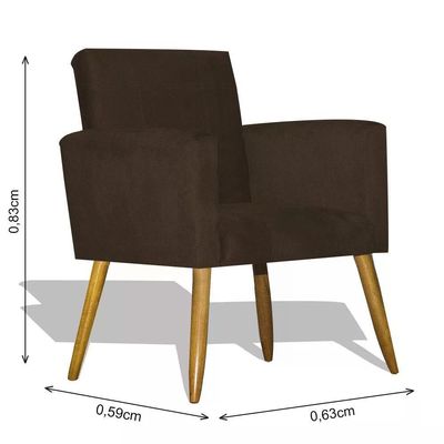 Kit 02 Poltrona Decorativa Nina - Marrom Marrom