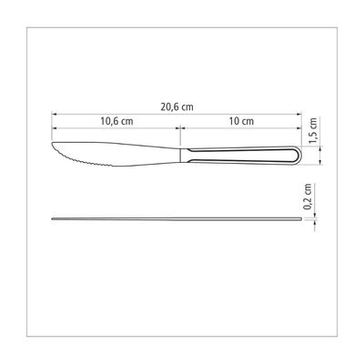Kit 12 Faca para Churrasco Inox Buzios 4"