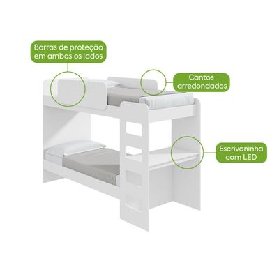 Beliche Solteiro Olga Cantos Arredondados Com Led Branco - Lopas