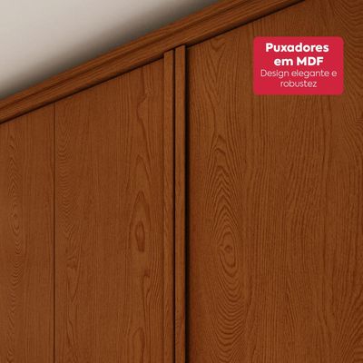 Guarda-Roupa Casal 100% MDF 8 Portas Easy Glow Frassino