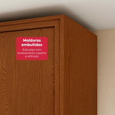 Guarda-Roupa Casal 100% MDF 8 Portas Easy Glow Frassino