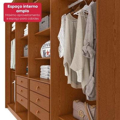 Guarda-Roupa Casal 100% MDF 8 Portas Easy Glow Frassino