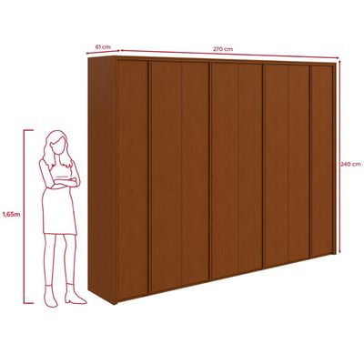 Guarda-Roupa Casal 100% MDF 8 Portas Easy Glow Frassino