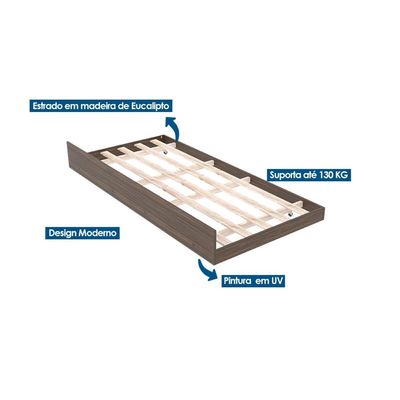 Cama Auxiliar Infantil CM8008 Branco - Tecno Mobili