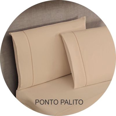 Jogo De Lençol Kiev Solteiro Ponto Palito 2 Peças Barato - Cáqui