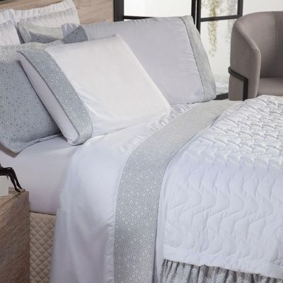 Jogo De Cama King 04 Peças 400 Fios Cor Branco