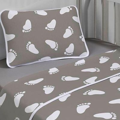 Jogo De Cama Malha Tecebem Baby Mia 3 Pçs Cinza
