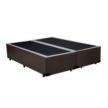 Base Box Blindado Casal Bipartido Extremo Reforçado Homequeen Sintético Marrom 40x138x188