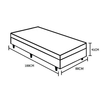 Cama Box Baú Solteiro Extremo Reforçado Homequeen Suede Bege 41x88x188