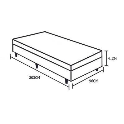 Cama Box Baú Blindado Solteirão Homequeen Sintético Bege 41x96x203