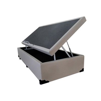 Cama Box Baú Blindado Solteirão Homequeen Sintético Bege 41x96x203