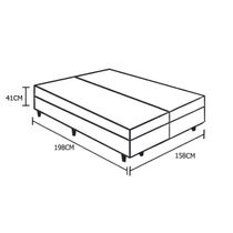Cama Box Baú Queen Bipartido Homequeen Corino Bege 41x158x198