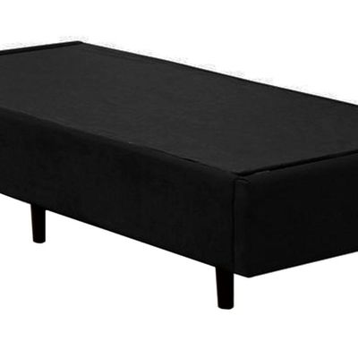 Base Box Blindado Solteirão Homequeen Suede Preto 40x96x203