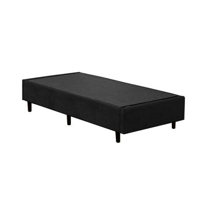 Base Box Blindado Solteirão Homequeen Suede Preto 40x96x203