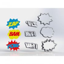 Cortador Onomatopeias Zap Bam Pow E Molduras Placas Balões
