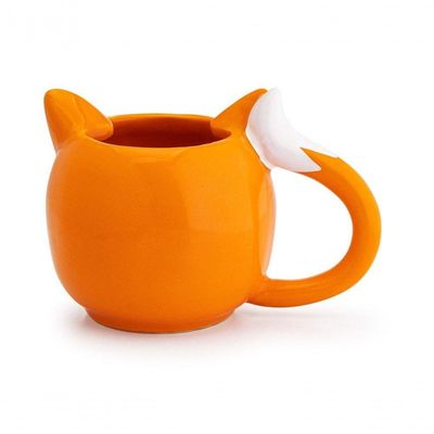 Caneca 3d Raposa Cerâmica 350ml Broglio Laranja