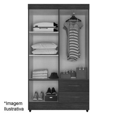 Kit Guarda-roupa Solteiro 4 Portas Com Cômoda Sapateira Lisa Nature/off White