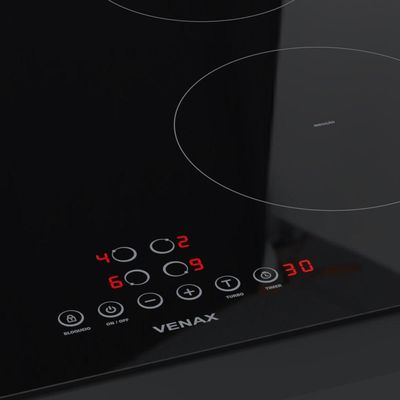 Cooktop De Indução Venax Eclipse 4 Bocas Com Função Turbo Preto - 220V