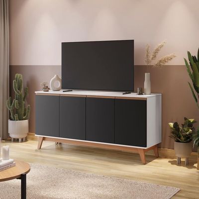 Aparador Kappesberg 4 Portas Branco/preto Fosco 156cm