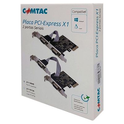 Placa Pci-e Controladora Comtac, 2 Seriais - 27119049