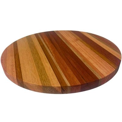 Tábua de Corte Redonda 35cm Madeira Forma Pizza Frios Petiscos Queijos Lisa para Servir