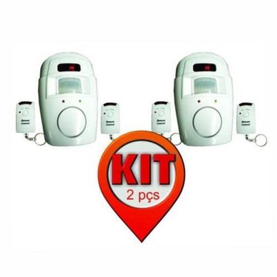 Kit 2 Unidades Alarme com Sensor de Presença sem Fio Acompanha 2 Controles