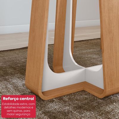 Conjunto Sala de Jantar Mesa Easy Pop 120x80 4 Cadeiras Confort Amendoa/off White