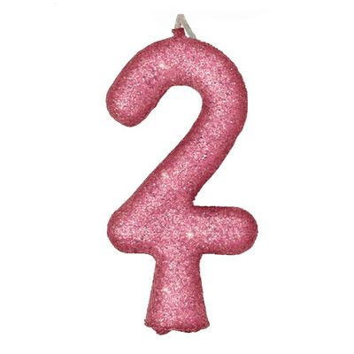 Vela De Aniversário Puro Glitter Rosa Modelo ?