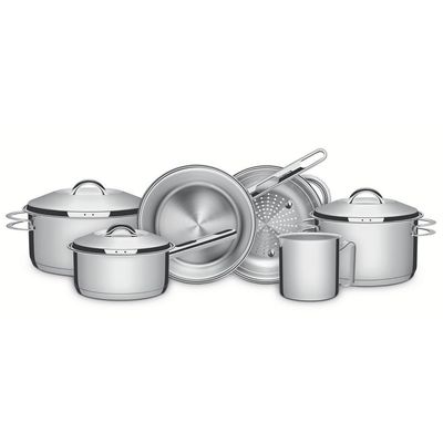 Jogo Panelas Tramontina Inox 7 Peças Fundo Triplo