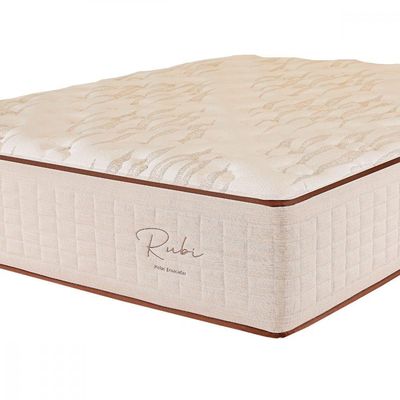 Colchão King Rubi 193x203x32cm Mola Ensacada Bege E Branco