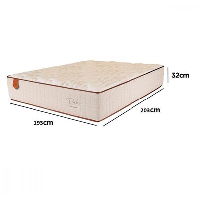Colchão King Rubi 193x203x32cm Mola Ensacada Bege E Branco