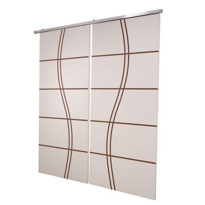 Porta Dupla Branco Prime Frisada Kit Alumínio Fs Duplo - 210x120