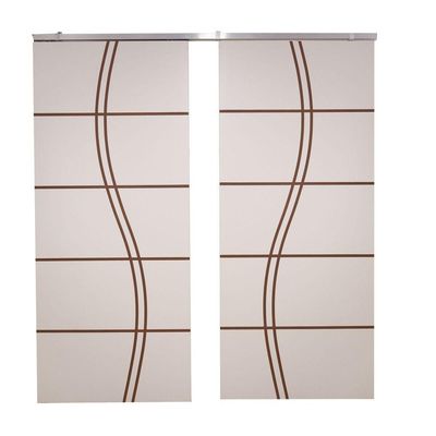 Porta Dupla Branco Prime Frisada Kit Alumínio Fs Duplo - 210x120
