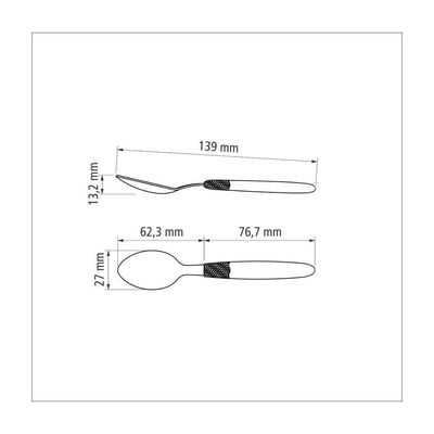 Kit 6 Colher Cha Tramontina Ipanema Inox Vermelho
