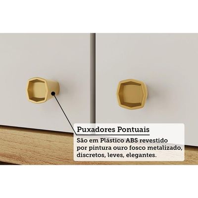 Armário Aéreo p/ Cozinha Sauvignon c/ 2 Portas Canelada 80cm Amendoa/Off White - Ronipa