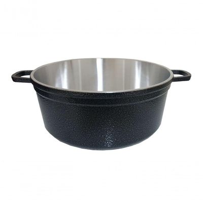 Jogo 5 Panelas Alumínio Batido Fundido Preto Craqueado Cava