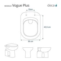 Assento Sanitário Soft Close Vogue Plus Amendoa Para Vaso Deca