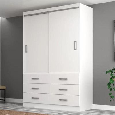 Guarda Roupa Infantil Veneza 2 Portas De Correr 6 Gavetas - Branco