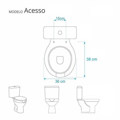 Tampa Para Vaso Sanitário Pne Celite Acesso - Cor: Branco