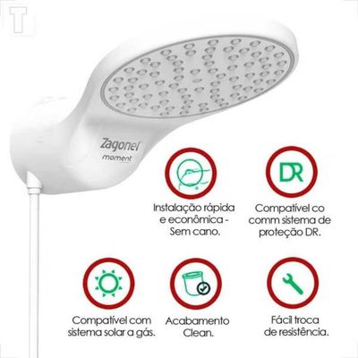 Ducha Moment Eletonica 7500w X 220v - Zagonel