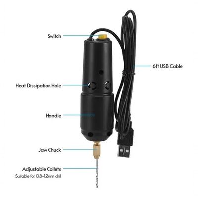 Mini Furadeira Usb Portátil Artesanato Resina Madeira Jóias
