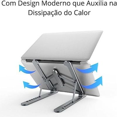 Uporte Notebook Ajustável Base Tablet Netbook Ergonômico Dobrável Regulável Leve Apoio Universal