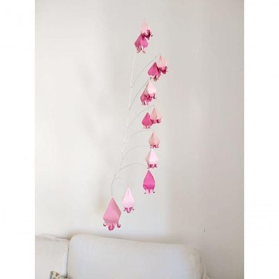 Móbile Berço Bebê Infantil Quarto Flores Rosas Campânulas