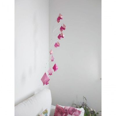 Móbile Berço Bebê Infantil Quarto Flores Rosas Campânulas