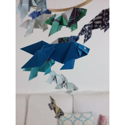 Móbile Berço Bebê Infantil Quarto Peixes Coloridos Origami