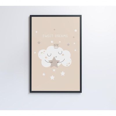 Quadro Infantil Nuvem Doces Sonhos Medidas 80x120 Cm Impressão Adesivo Fotográfico