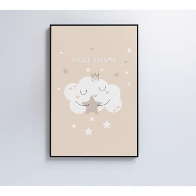 Quadro Infantil Nuvem Doces Sonhos Medidas 80x120 Cm Impressão Adesivo Fotográfico