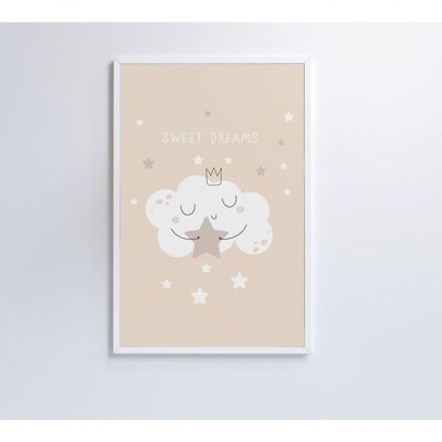 Quadro Infantil Nuvem Doces Sonhos Medidas 80x120 Cm Impressão Adesivo Fotográfico